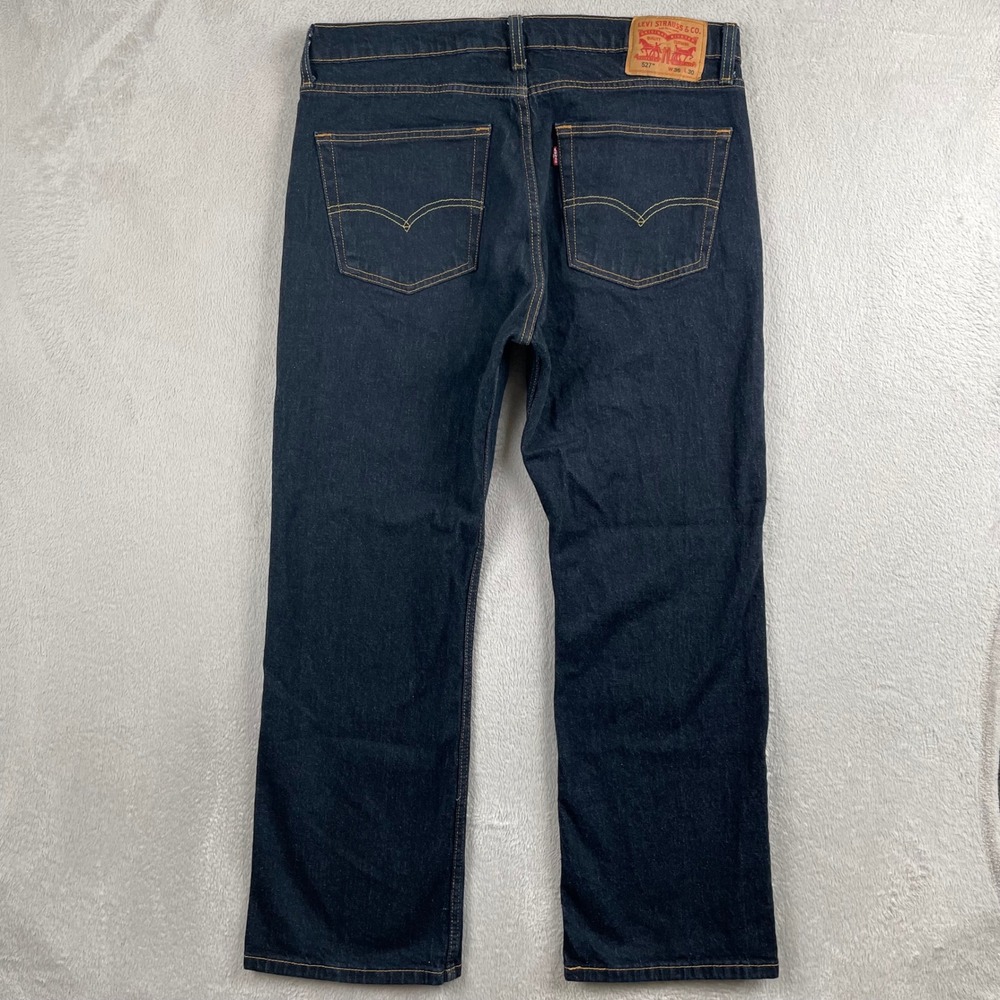 Levis 527 Jeans Mens 36x29 Slim Dark Wash Bootcut Western Cowboy Denim Stretch